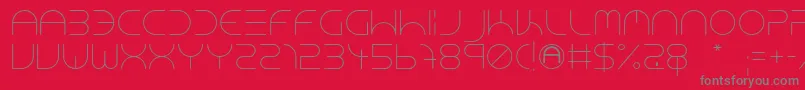 NeonClubMusicLight-fontti – harmaat kirjasimet punaisella taustalla