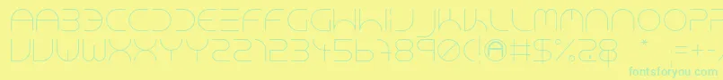 フォントNeonClubMusicLight – 黄色い背景に緑の文字