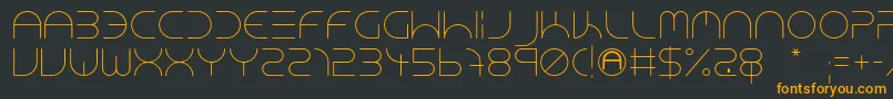 フォントNeonClubMusicLight – 黒い背景にオレンジの文字