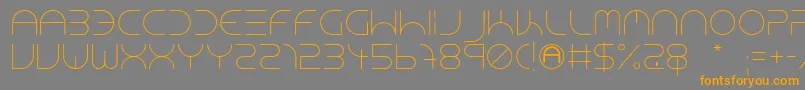 フォントNeonClubMusicLight – オレンジの文字は灰色の背景にあります。