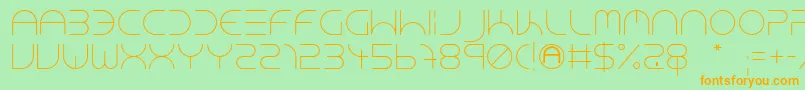 NeonClubMusicLight-fontti – oranssit fontit vihreällä taustalla