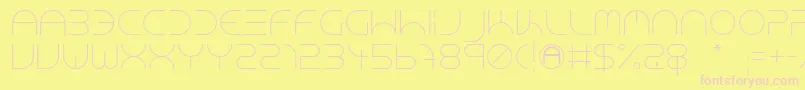 フォントNeonClubMusicLight – ピンクのフォント、黄色の背景