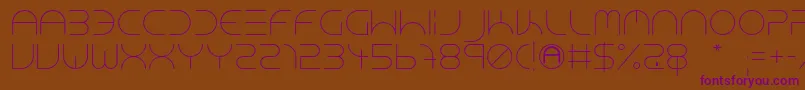 NeonClubMusicLight-fontti – violetit fontit ruskealla taustalla