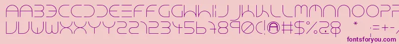 NeonClubMusicLight-fontti – violetit fontit vaaleanpunaisella taustalla