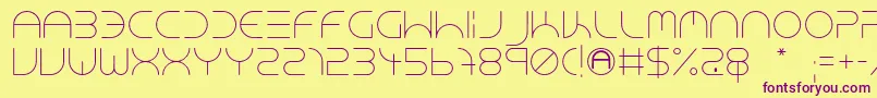 NeonClubMusicLight-fontti – violetit fontit keltaisella taustalla