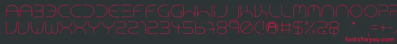 フォントNeonClubMusicLight – 黒い背景に赤い文字