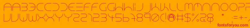 フォントNeonClubMusicLight – オレンジの背景に赤い文字