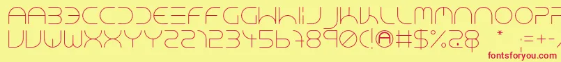 NeonClubMusicLight Font – Red Fonts on Yellow Background