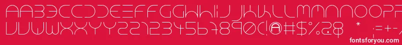 NeonClubMusicLight-fontti – valkoiset fontit punaisella taustalla