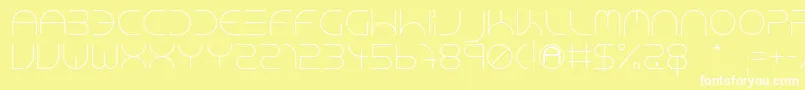 NeonClubMusicLight-Schriftart – Weiße Schriften auf gelbem Hintergrund