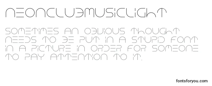 Schriftart NeonClubMusicLight