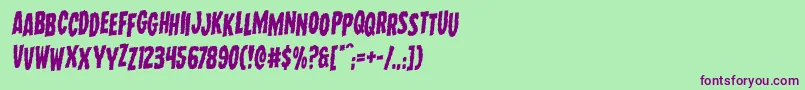 Wolfbrothersstagrotal Font – Purple Fonts on Green Background