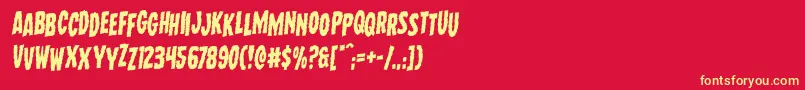 Wolfbrothersstagrotal Font – Yellow Fonts on Red Background