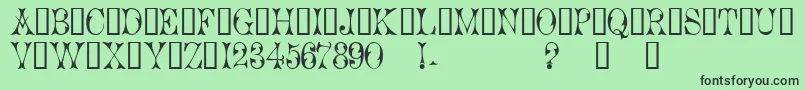 フォントCicero1 – 緑の背景に黒い文字