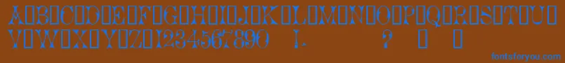 フォントCicero1 – 茶色の背景に青い文字