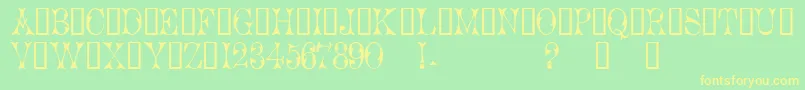 Cicero1 Font – Yellow Fonts on Green Background