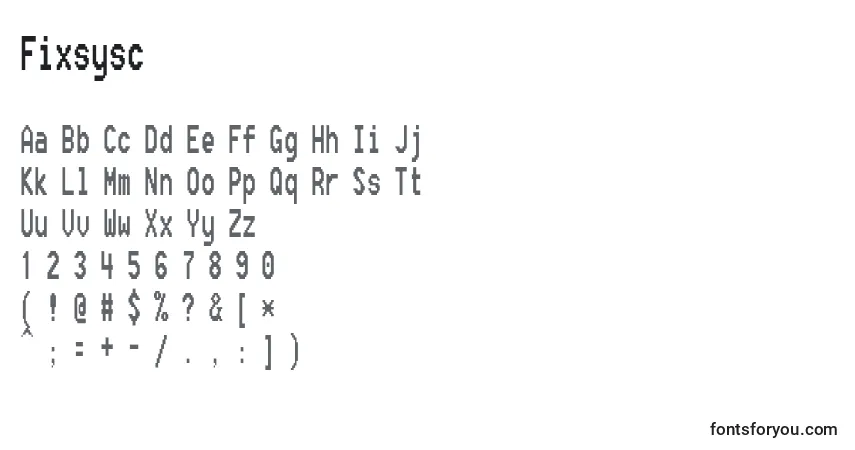 Fixsysc-fontti – aakkoset, numerot, erikoismerkit