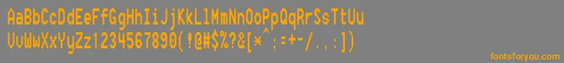 フォントFixsysc – オレンジの文字は灰色の背景にあります。