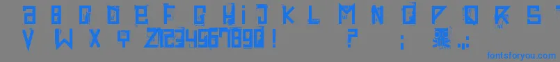 フォントExtravaganza – 灰色の背景に青い文字