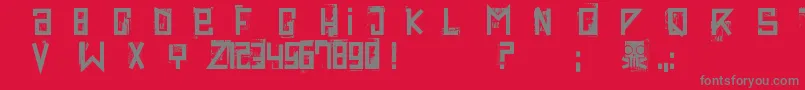 Weitere Informationen zur Extravaganza-Schriftart Extravaganza-Schriftart – Graue Schriften auf rotem Hintergrund