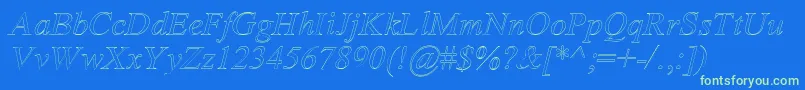 AmertoI Font – Green Fonts on Blue Background