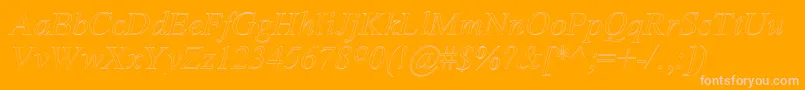 AmertoI-Schriftart – Rosa Schriften auf orangefarbenem Hintergrund