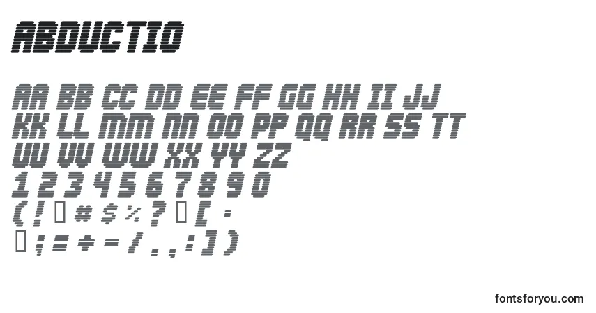 characters of abductio font, letter of abductio font, alphabet of  abductio font