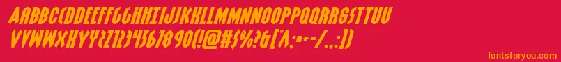 Grendelsmotherxtraexpandital Font – Orange Fonts on Red Background