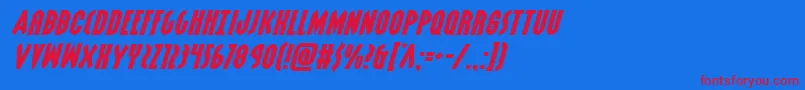 Grendelsmotherxtraexpandital Font – Red Fonts on Blue Background