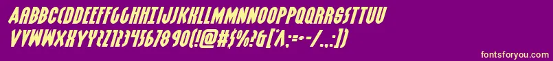 Grendelsmotherxtraexpandital Font – Yellow Fonts on Purple Background