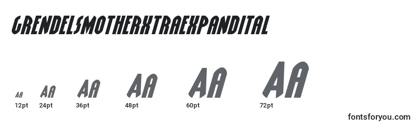Размеры шрифта Grendelsmotherxtraexpandital