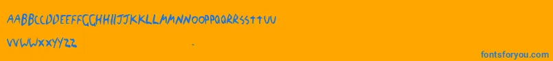 フォントTheBlickFont – オレンジの背景に青い文字