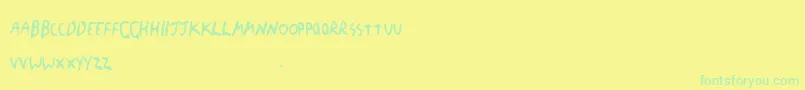 Czcionka TheBlickFont – zielone czcionki na żółtym tle
