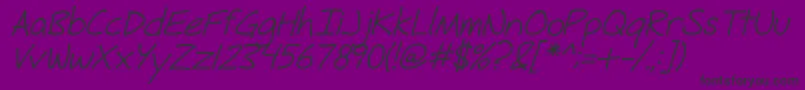 FhHyperboleRegularItalic-Schriftart – Schwarze Schriften auf violettem Hintergrund