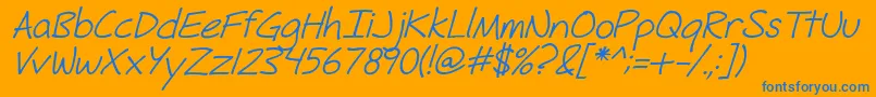 FhHyperboleRegularItalic Font – Blue Fonts on Orange Background