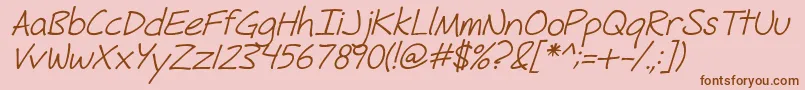 FhHyperboleRegularItalic Font – Brown Fonts on Pink Background