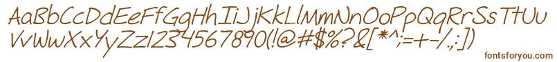 FhHyperboleRegularItalic Font – Brown Fonts on White Background