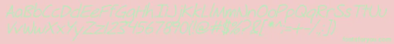 FhHyperboleRegularItalic Font – Green Fonts on Pink Background