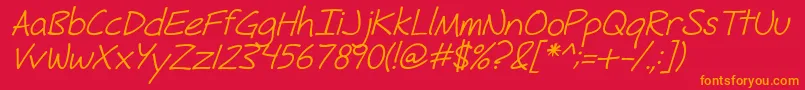 FhHyperboleRegularItalic Font – Orange Fonts on Red Background