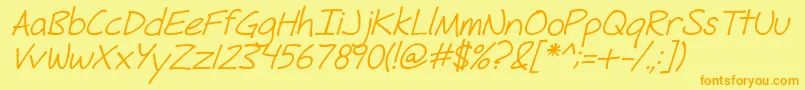 FhHyperboleRegularItalic Font – Orange Fonts on Yellow Background