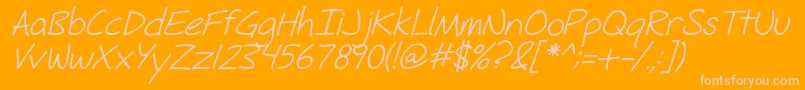 FhHyperboleRegularItalic Font – Pink Fonts on Orange Background