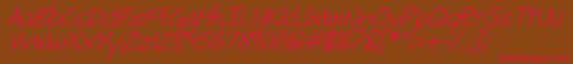 FhHyperboleRegularItalic Font – Red Fonts on Brown Background