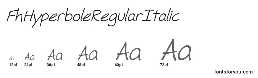 Größen der Schriftart FhHyperboleRegularItalic
