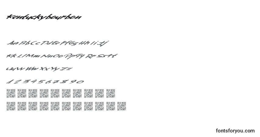 Schriftart Kentuckybourbon – Alphabet, Zahlen, spezielle Symbole