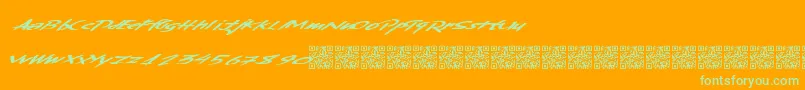 Kentuckybourbon Font – Green Fonts on Orange Background