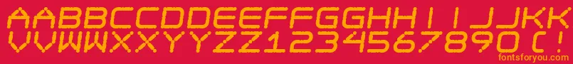 フォントEgotripFs – 赤い背景にオレンジの文字