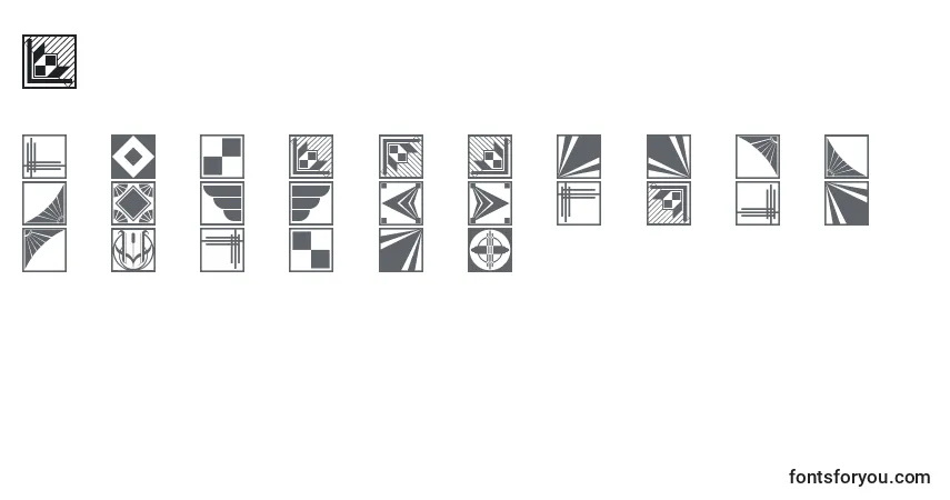 Czcionka Deco – alfabet, cyfry, specjalne znaki