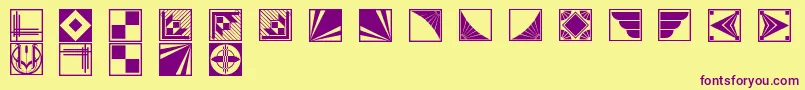 Deco Font – Purple Fonts on Yellow Background