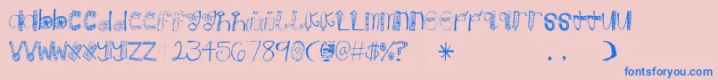Weitere Informationen zur Candy-Schriftart Candy-Schriftart – Blaue Schriften auf rosa Hintergrund