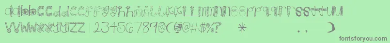 Candy Font – Gray Fonts on Green Background